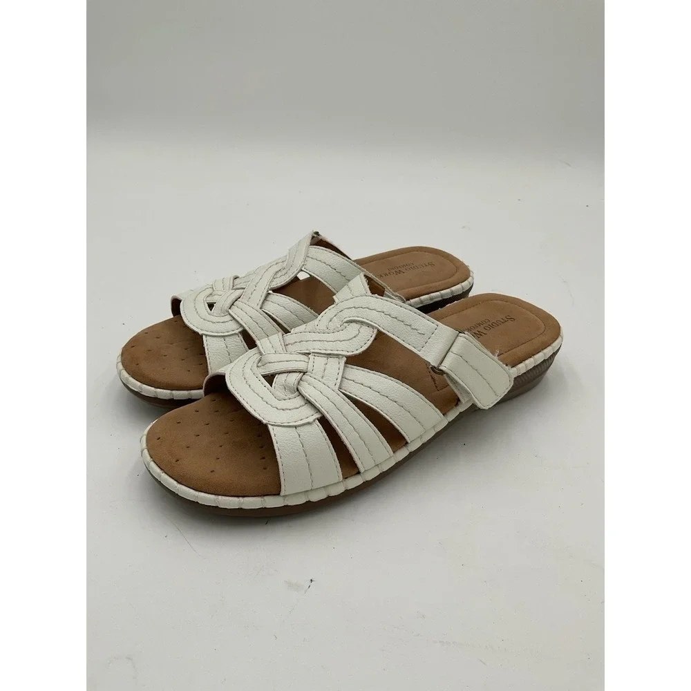 STUDIO WORKS White Sandals Size 8.5 New Without Box